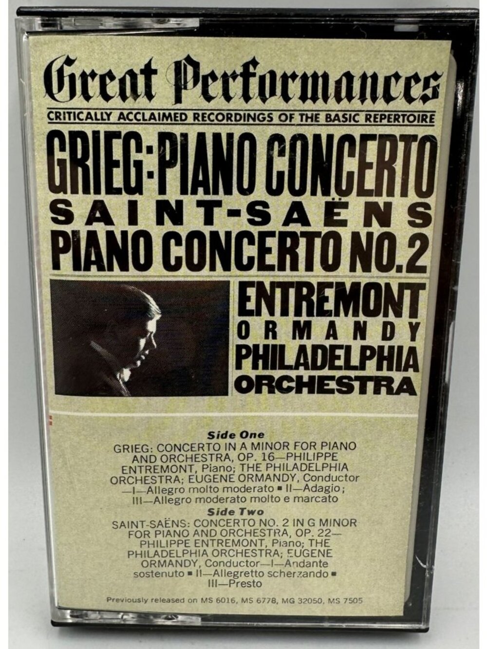 Saint-Saëns & Grieg Piano Concertos 2 & A Minor Great Performances CBS Cassette